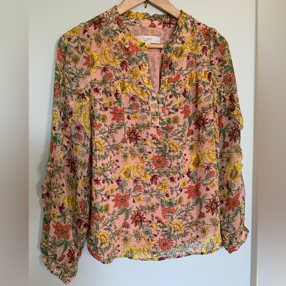 LOFT floral blouse